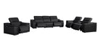 9762 Divanitalia 7-Piece Modular Power Reclining Sofa, Loveseat and Chair Set with 5 Power Recliners in Top Grain Italian Leather - Black - SKU 9762-BLACK-7.5-HT-3PC - view 4