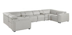 1224 Divanitalia 8-Piece U-Shaped Sectional Sofa in Top Grain Italian Leather with 4 Power Recliners & Power Headrests