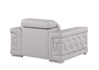 296 Modern Genuine Leather Chair - Light Grey - SKU 296-LT-GREY-CH - view 3