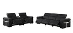 1126 Divanitalia 6-Piece Modular Power Reclining Sofa and Console Loveseat Set in Top Grain Italian Leather with 5 Power Recliners & Power Headrests - Black - SKU 1126-BLACK-6.5-HT - view 4