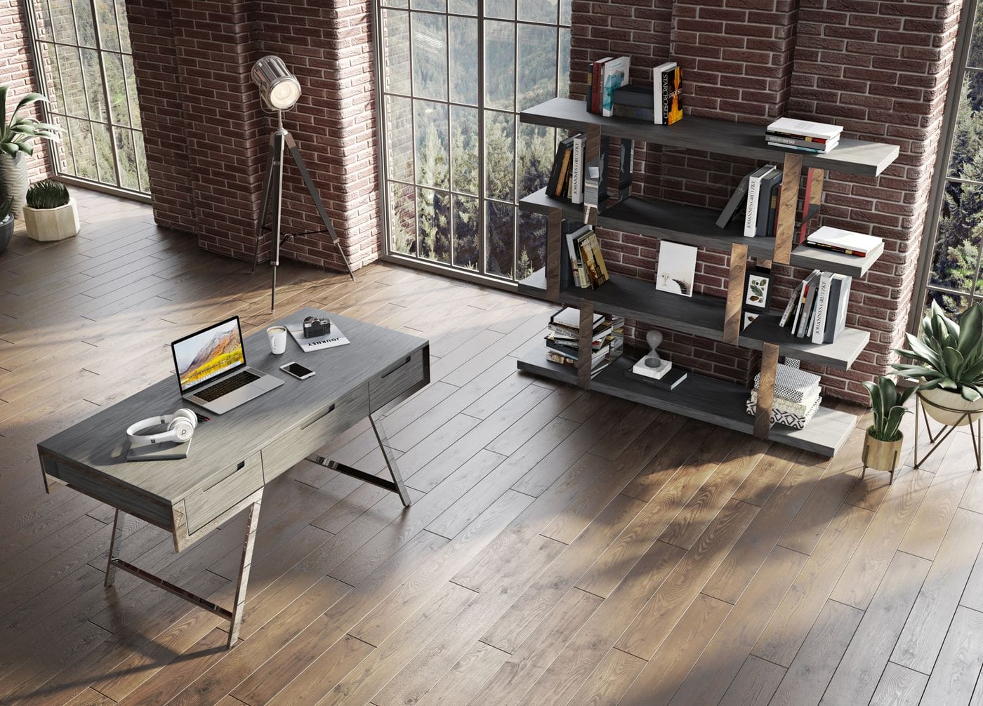 Dessart - Modern Elm Grey Office Desk