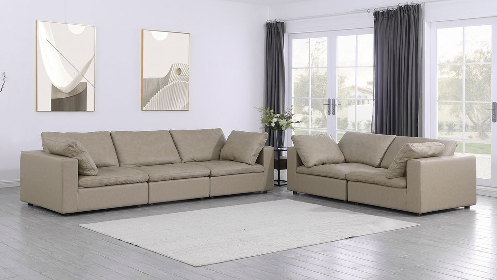 1100 Divanitalia 2-Piece Sofa Set - Top-grain Italian Leather - Beige