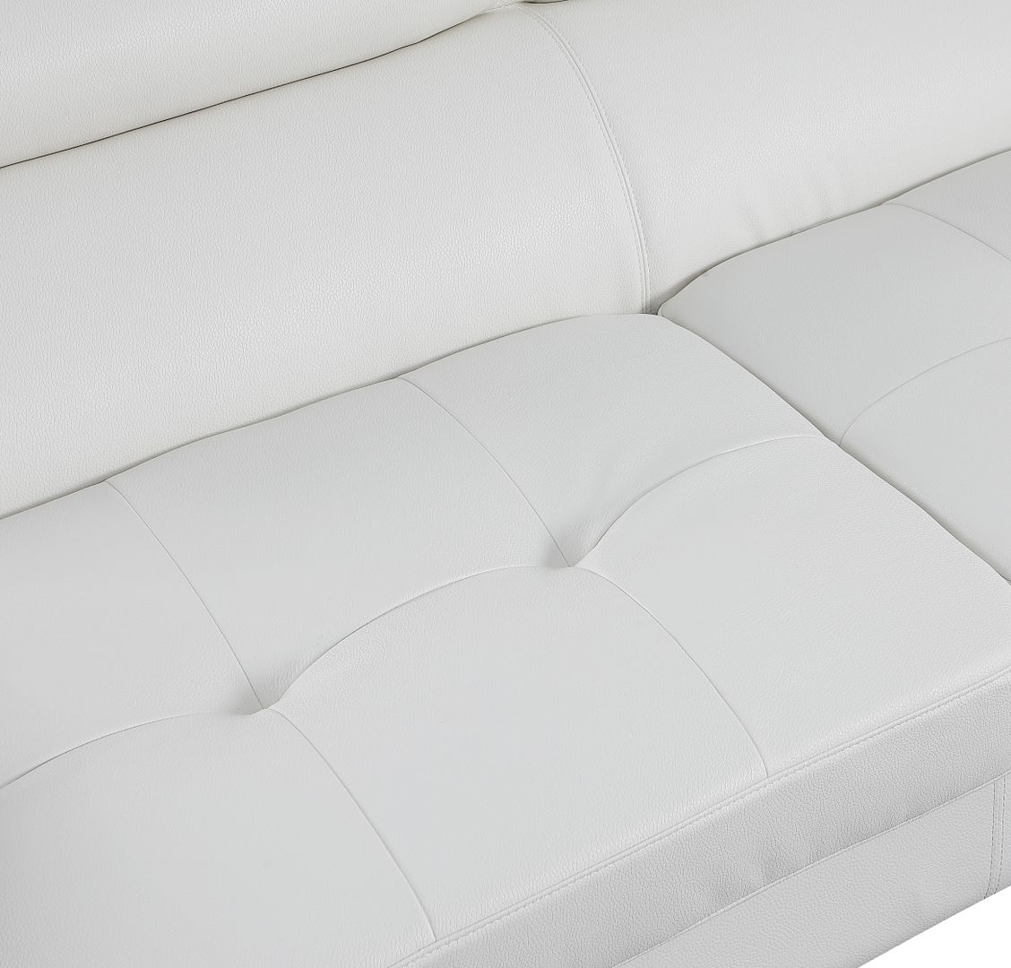 8136 Left Arm Facing Chaise with Adjustable Headrest in Genuine Leather