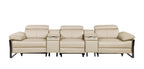 1246 Divanitalia Modular Power Triple Reclining Dual Console Sofa with Power Reclining Headrests - Top Grain Italian Leather - Beige - SKU 1246-BEIGE-5.3-HT - view 3