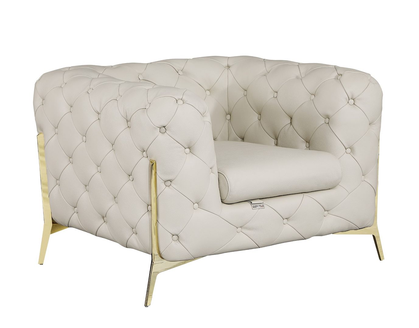 970 Divanitalia 3-Piece Sofa Set in Top-grain Italian Leather - Cream - SKU 970- CREAM 3PC (S/CH/CH) - GROUP - view 3