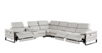 1246 Divanitalia 7-Piece L-Shaped Modular Power Reclining Sectional Sofa with 3 Power Recliners and Power Headrests - Top Grain Italian Leather