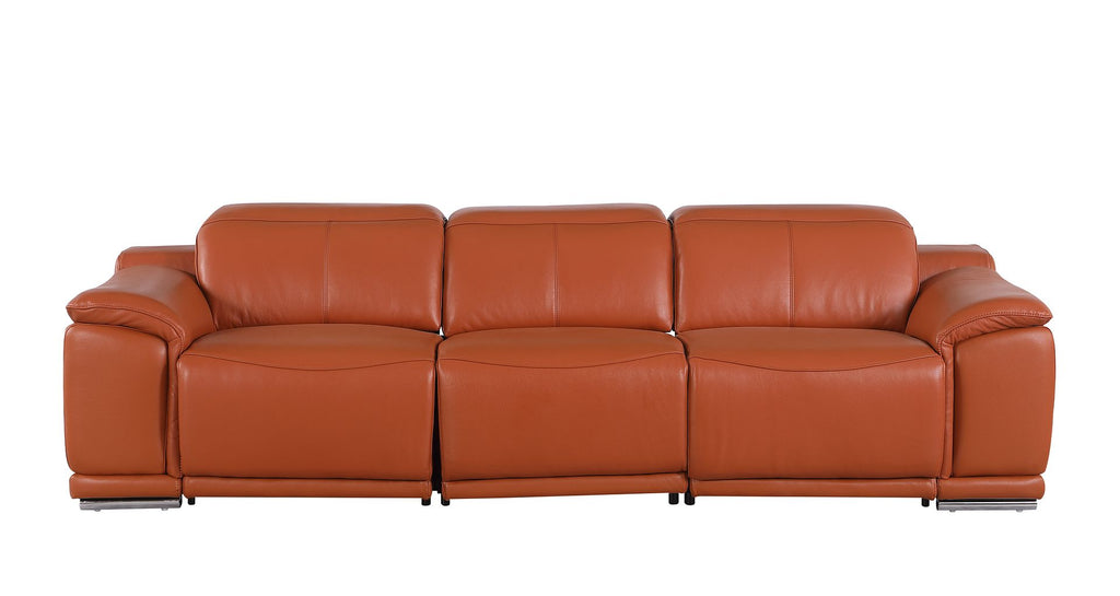 9762 Divanitalia 3-Piece Modular Power Reclining Sofa with 3 Power Recliners in Top Grain Italian Leather