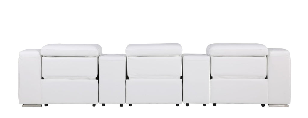 1116 Divanitalia 5-Piece Modular Power Reclining Sofa in Top Grain Italian Leather with 3 Power Recliners & Power Headrests