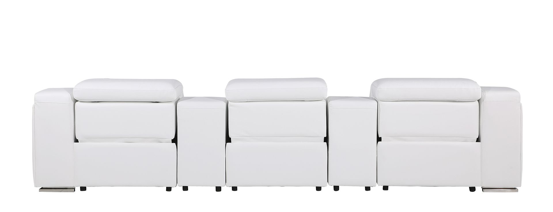 1116 Divanitalia 5-Piece Modular Power Reclining Sofa in Top Grain Italian Leather with 3 Power Recliners & Power Headrests