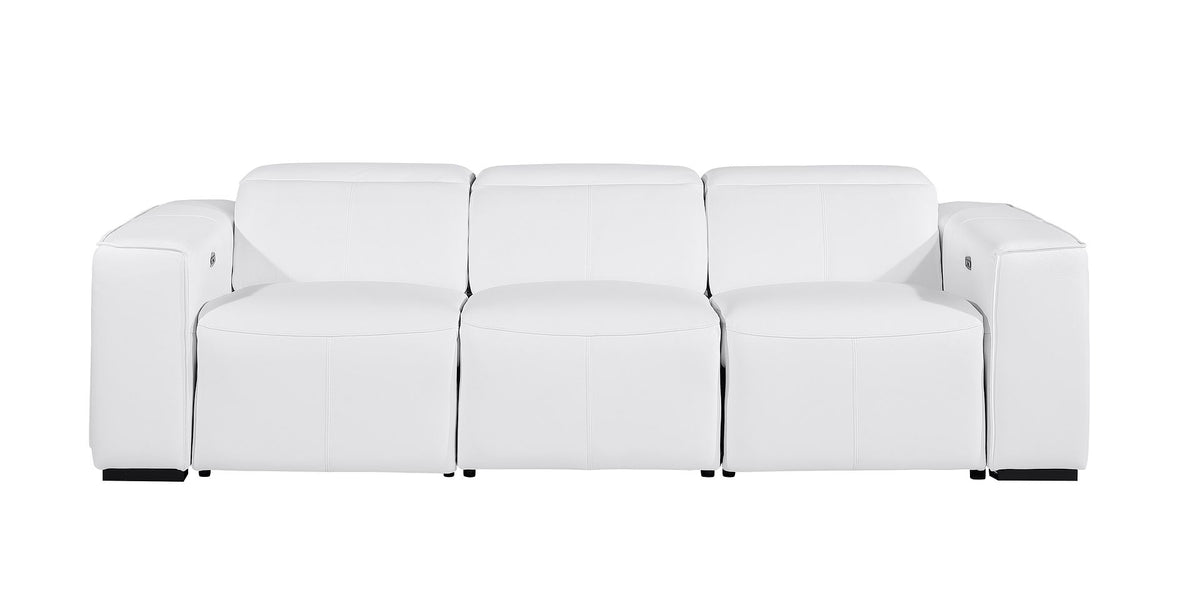 1224 Divanitalia 5-Piece Modular Power Reclining Sofa and Loveseat Set in Top Grain Italian Leather with 4 Power Recliners & Power Headrests - White - SKU 1224-WHITE-5.4-HT-2PC - view 5
