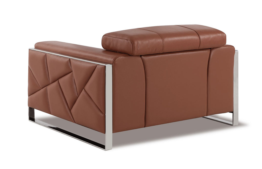 903 Divanitalia Chair with Adjustable Headrest in Top-grain Italian Leather - Camel - SKU 903-CH-CAMEL - view 3