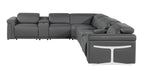 1126 Divanitalia 8-Piece L-Shaped Sectional Sofa in Top Grain Italian Leather with 4 Power Recliners & Power Headrests