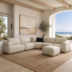 Evans - Contemporary Off-White Fabric Modular Sectional Sofa - Contemporary Off - White Fabric Modular Sectional Sofa