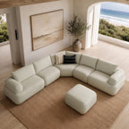 Evans - Contemporary Off-White Fabric Modular Sectional Sofa - Contemporary Off - White Fabric Modular Sectional Sofa