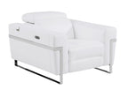 990 Divanitalia Power Reclining Arm Chair with Power Headrest in Top-grain Italian Leather - White - SKU 990-WHITE-CH - view 2