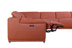 9762 Divanitalia 7-Piece L-Shaped Top Grain Italian Leather Sectional Sofa with 3 Power Recliners