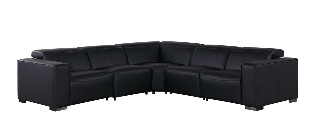 1208 Leather Reclining Set - Sofa & Loveseat with 4 Power Recliners