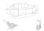 9762 Divanitalia Top Grain Italian Leather Power Reclining Loveseat with Adjustable Headrests