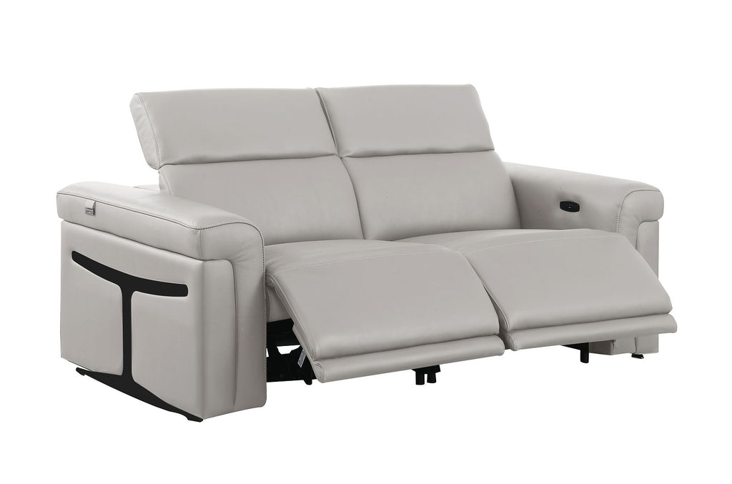 1126 Divanitalia 6-Piece Modular Power Reclining Sofa, Loveseat & Chair Set in Top Grain Italian Leather with 6 Power Recliners & Power Headrests - Light Grey - SKU 1126-LT_GREY-6.6-HT-3PC - view 10