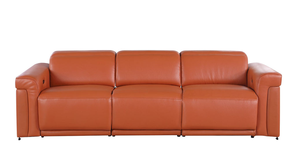 1126 Divanitalia 3-Piece Modular Power Reclining Sofa in Top Grain Italian Leather with 3 Power Recliners & Power Headrests