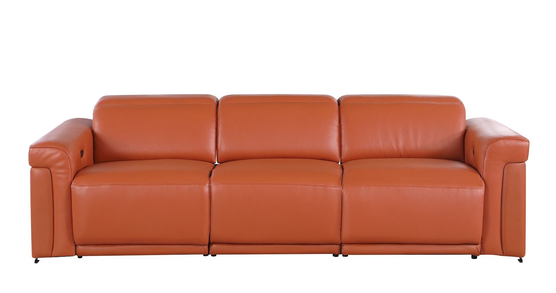 1126 Divanitalia 3-Piece Modular Power Reclining Sofa in Top Grain Italian Leather with 3 Power Recliners & Power Headrests