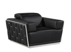 1111 Divanitalia Chair with Adjustable Headrest in Top-grain Italian Leather - Black - SKU 1111-BLACK-CH - view 2