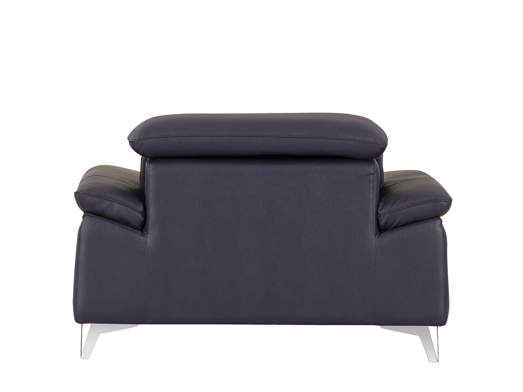 727 Divanitalia Chair with Adjustable Headrest in Top-grain Italian Leather - Navy - SKU 727-CH-NAVY - view 4