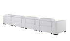 1208 7 Piece Leather Sofa with 4 Power Recliners and Power Headrests - White - SKU 1208-WHITE-S-7.4-HT - view 6