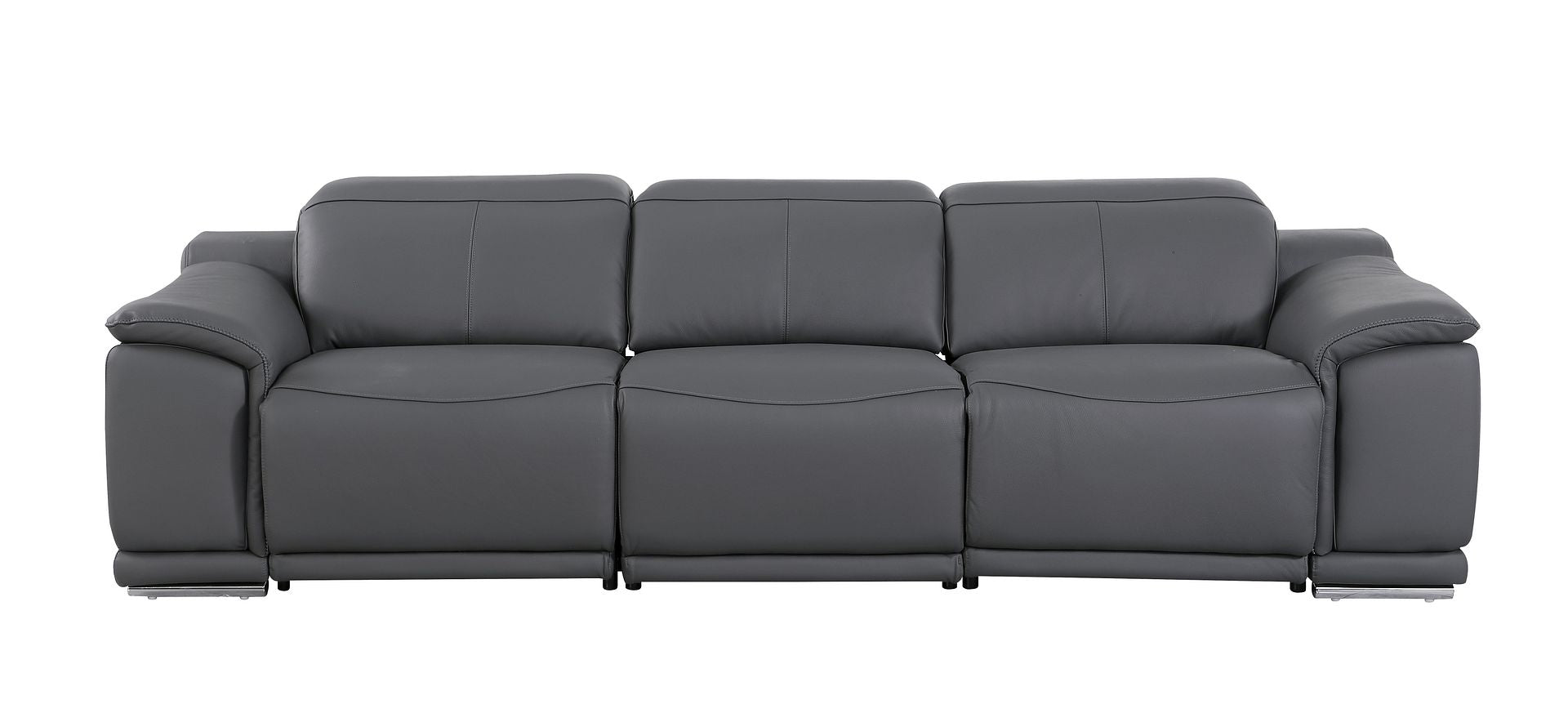 9762 Divanitalia 3-Piece Modular Power Reclining Sofa with 3 Power Recliners in Top Grain Italian Leather
