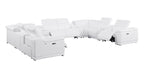 9762 Divanitalia 12-Piece U-Shaped Top Grain Italian Leather Sectional Sofa with 4 Power Recliners