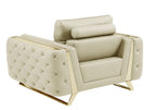 1050 Divanitalia Chair in Top-grain Italian Leather - Beige - SKU 1050-BEIGE-CH - view 3