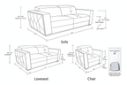1120 Divanitalia 3-Piece Sofa Set with Adjustable Headrest in Top-grain Italian Leather - Light Grey - SKU 1120-LT-GREY-3PC - view 17