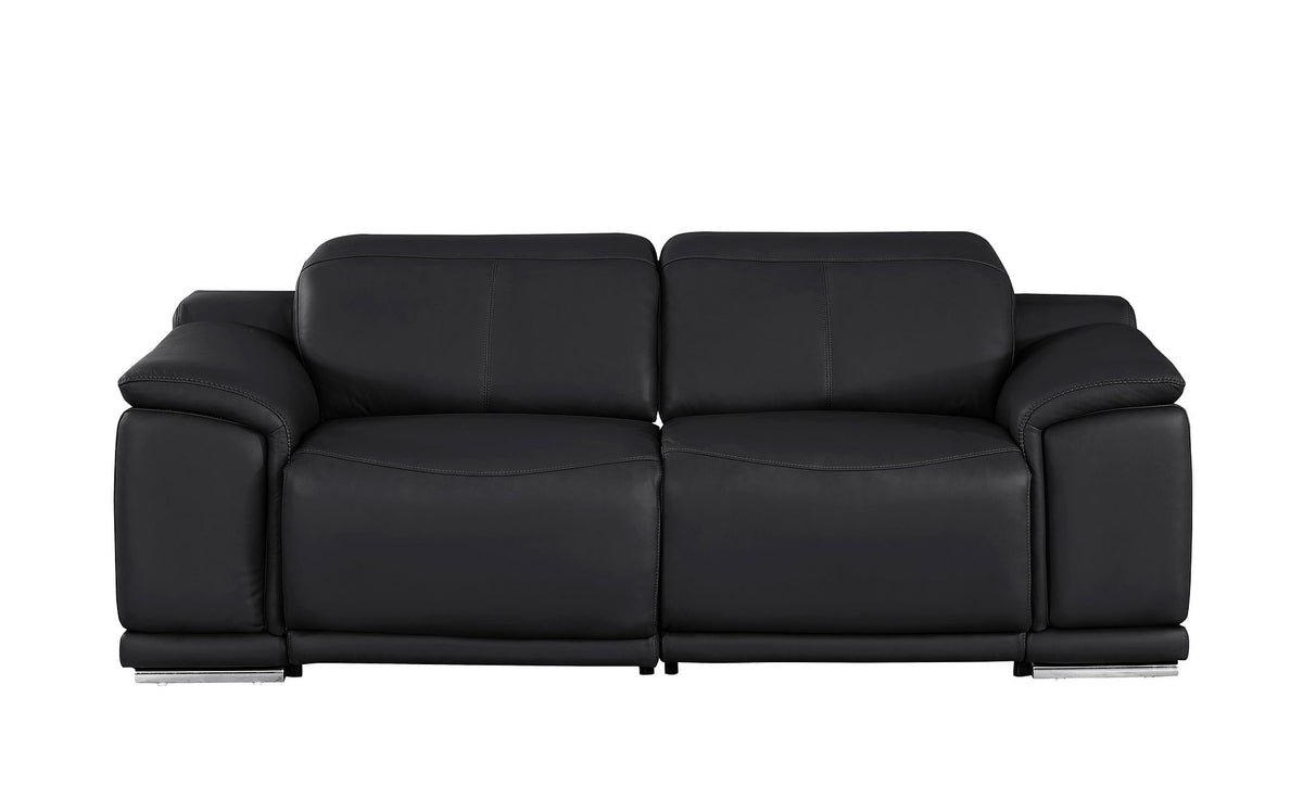 2679 Genuine Leather Loveseat with Dual Power Recliners - Black - SKU 2679-BLACK-2.2-HT - view 3
