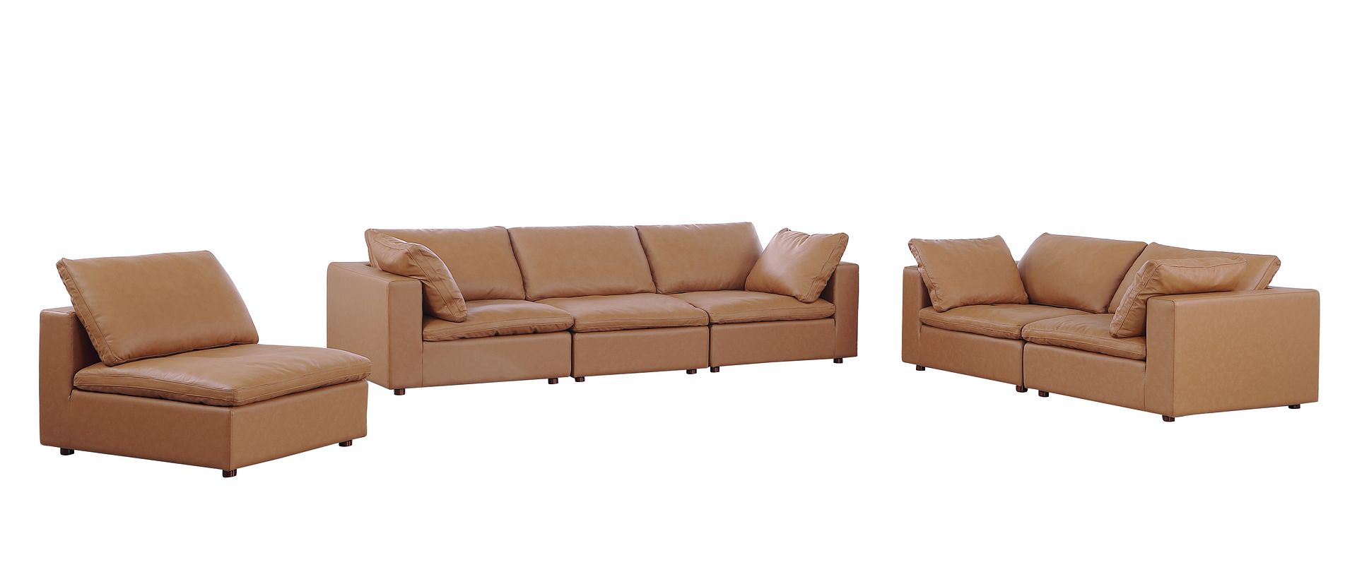 1100 Divanitalia 3-Piece Sofa Set - Top-grain Italian Leather with Ottoman
