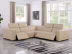 1208 Leather Reclining Set - Sofa & Loveseat with 4 Power Recliners