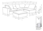 1100 Divanitalia 5-Piece Left Arm Facing 4-Seat Sectional Sofa - Top-grain Italian Leather