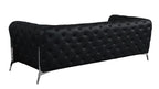 970 Divanitalia 2-Piece Sofa Set in Top-grain Italian Leather - Black - SKU 970- BLACK 2PC (S/L) - GROUP