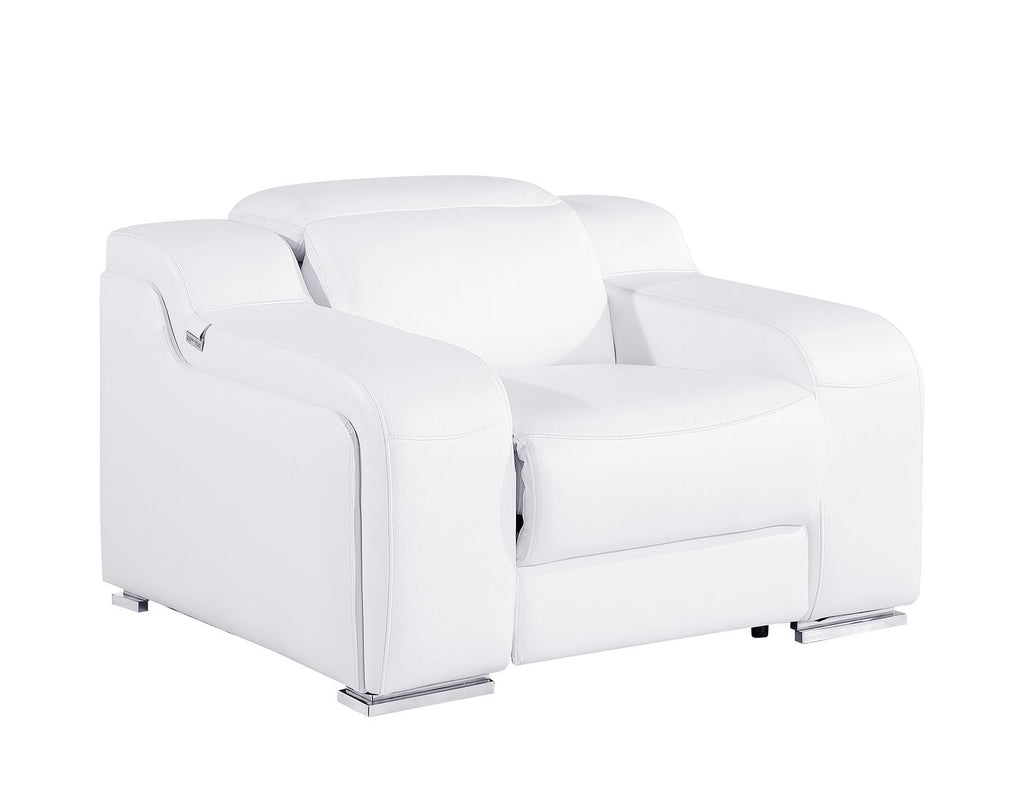 1116 Divanitalia 7-Piece Modular Power Reclining Sofa, Loveseat & Chair Set in Top Grain Italian Leather with 6 Power Recliners & Power Headrests - White - SKU 1116-WHITE-7.6-HT-3PC - view 5