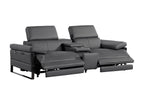 1246 Divanitalia Modular Power Triple Reclining Sofa, Console Loveseat, and Chair Set with Power Headrests - Top Grain Italian Leather - Dark Grey - SKU 1246-DK-GREY-7.6-HT-3PC - view 8