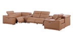 9762 Divanitalia 8-Piece U-Shaped Top Grain Italian Leather Sectional Sofa with 4 Power Recliners