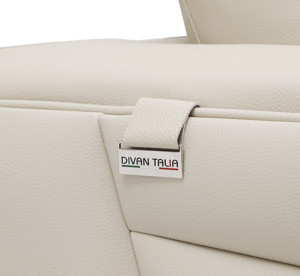 998 Divanitalia Cream Left Arm Facing Sectional Sofa in Top-grain Italian Leather
