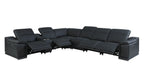 9762 Divanitalia 7-Piece L-Shaped Top Grain Italian Leather Sectional Sofa with 4 Power Recliners