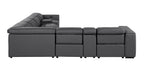 1224 Divanitalia 8-Piece L-Shaped Sectional Sofa in Top Grain Italian Leather with 4 Power Recliners & Power Headrests