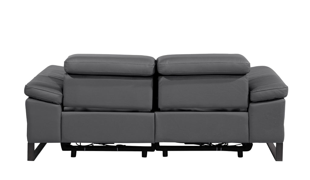 1246 Divanitalia Top Grain Italian Leather Loveseat with Power Headrest