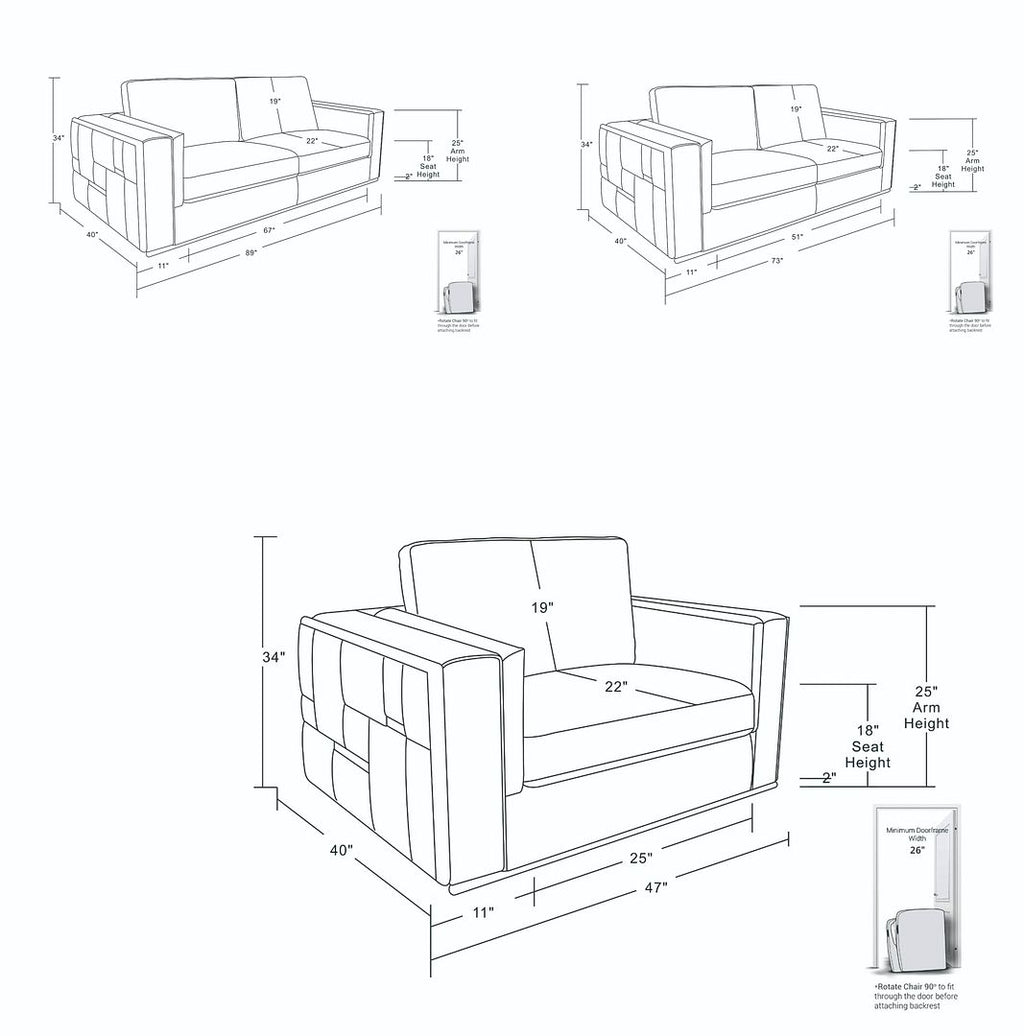 1120 Divanitalia 3-Piece Sofa Set with Adjustable Headrest in Top-grain Italian Leather - Dark Grey - SKU 1120-DK-GREY-3PC - view 17