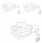 1120 Divanitalia 3-Piece Sofa Set with Adjustable Headrest in Top-grain Italian Leather - Dark Grey - SKU 1120-DK-GREY-3PC - view 17