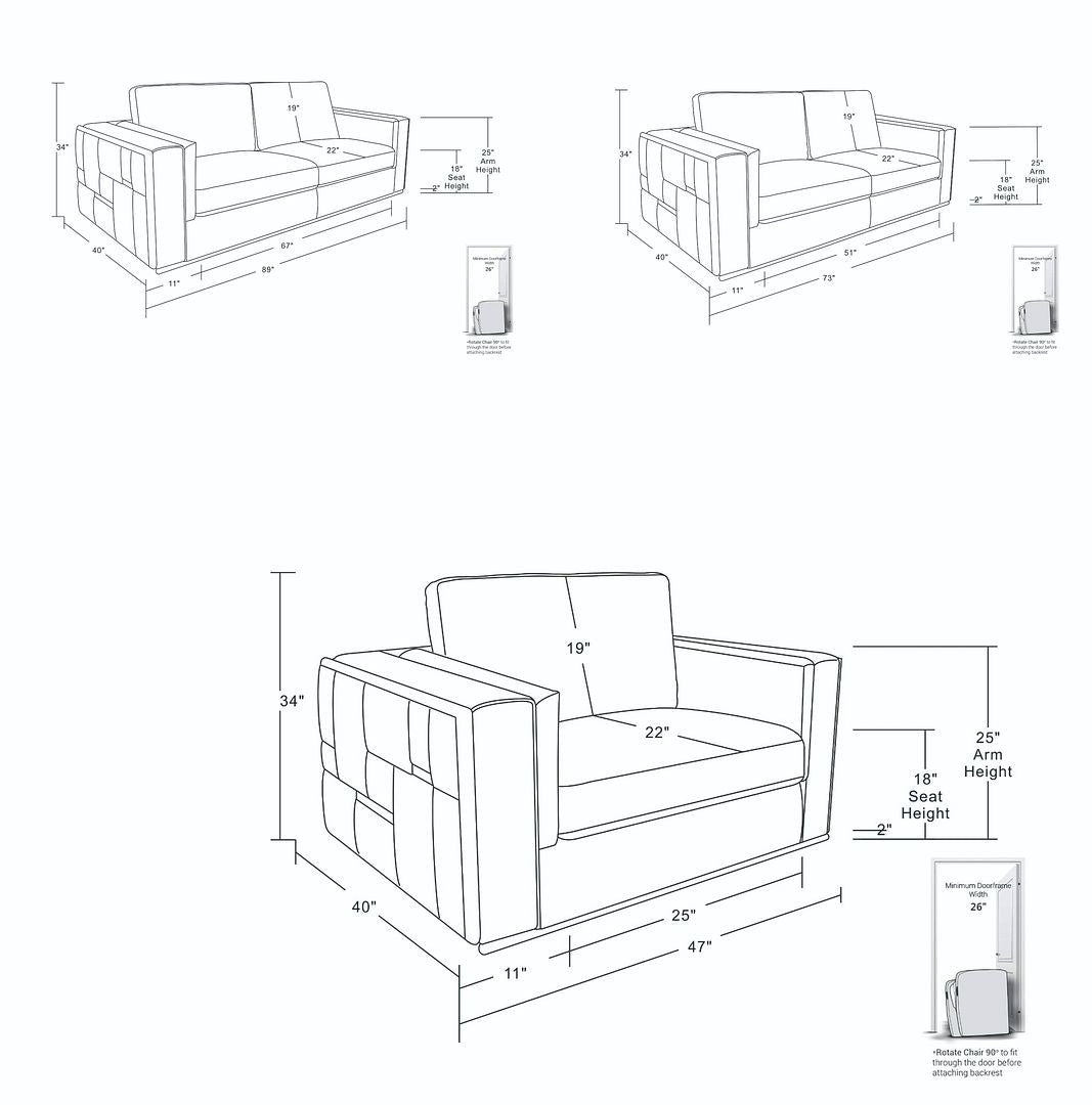 1120 Divanitalia 3-Piece Sofa Set with Adjustable Headrest in Top-grain Italian Leather - Dark Grey - SKU 1120-DK-GREY-3PC - view 17