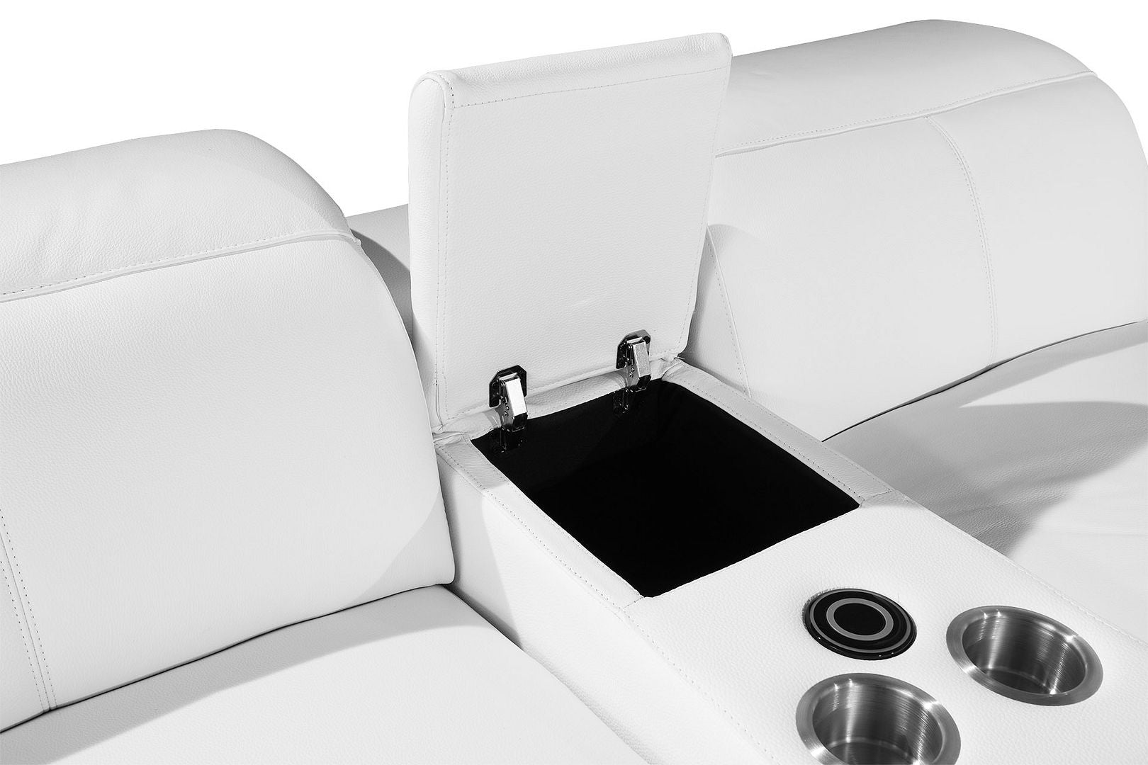 9762 Divanitalia 3-Piece Modular Power Reclining Console Loveseat with 2 Power Recliners in Top Grain Italian Leather