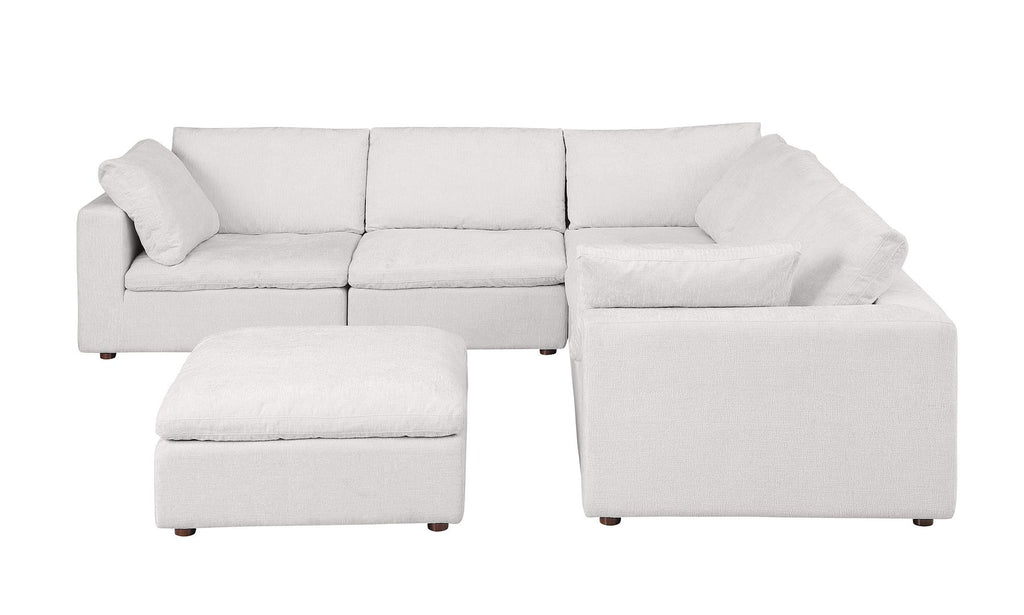 1100 Divanitalia 6-Piece L-Shaped Sectional Sofa - Top-grain Italian Leather