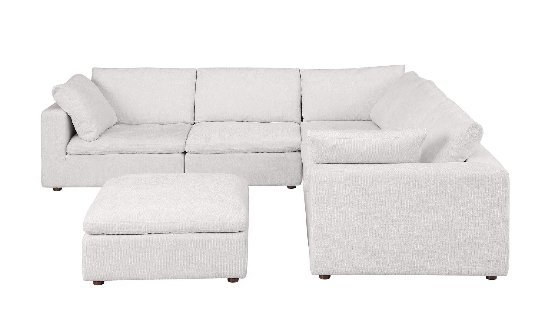 1100 Divanitalia 6-Piece L-Shaped Sectional Sofa - Top-grain Italian Leather